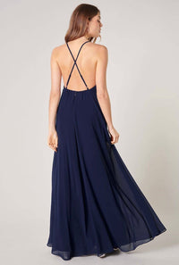 Divine High Neck Backless Maxi Dress