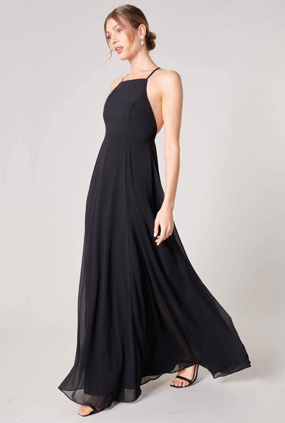 Divine High Neck Backless Maxi Dress M / Black Divine High Neck Backless Maxi Dress M / Black