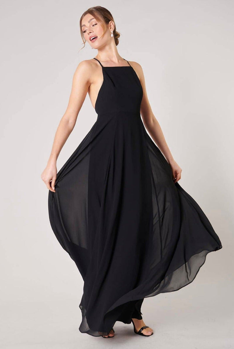 Divine High Neck Backless Maxi Dress