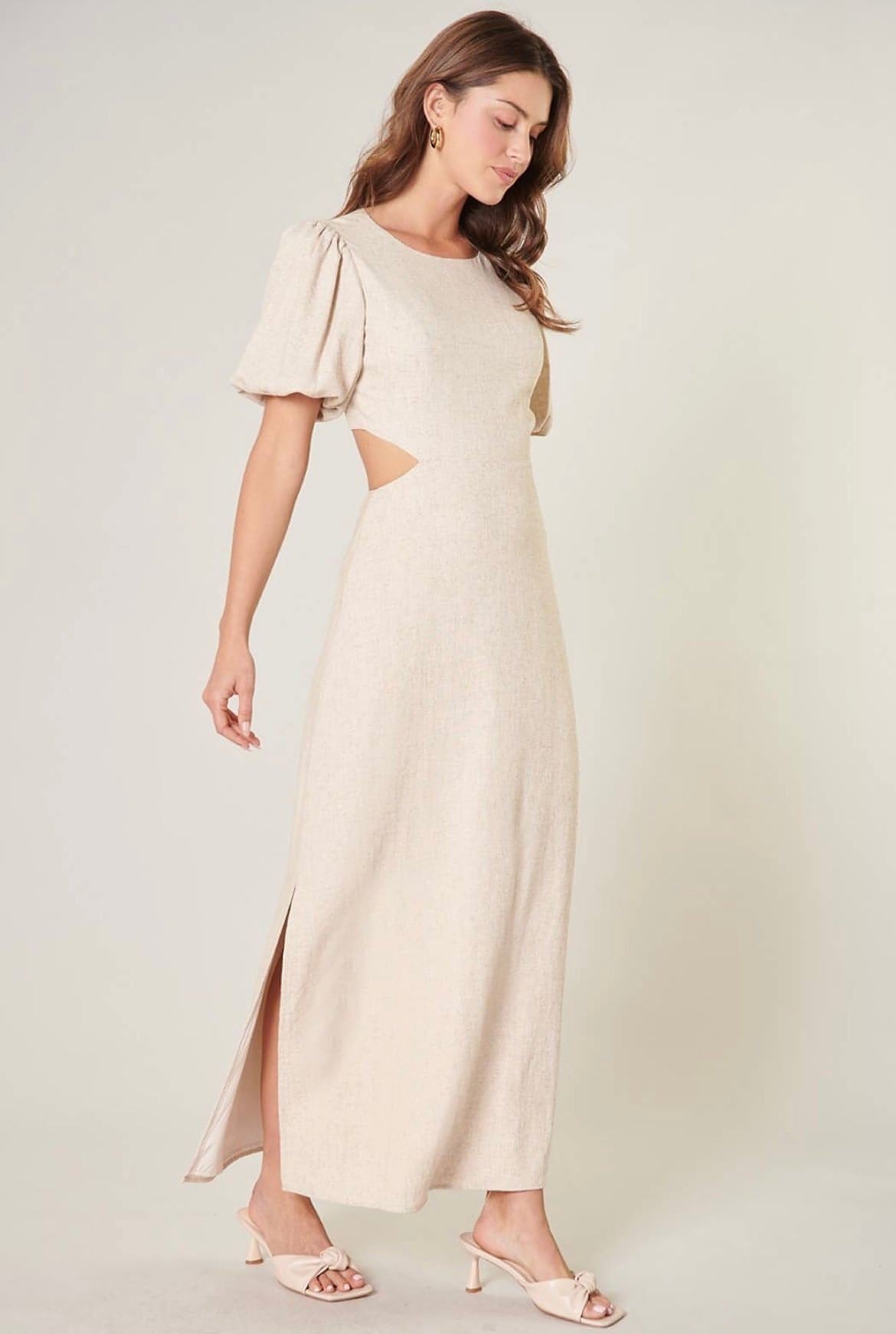 Valle Linen Cutout Dress