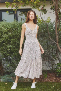 In the Clouds Tie Back Tiered Dress