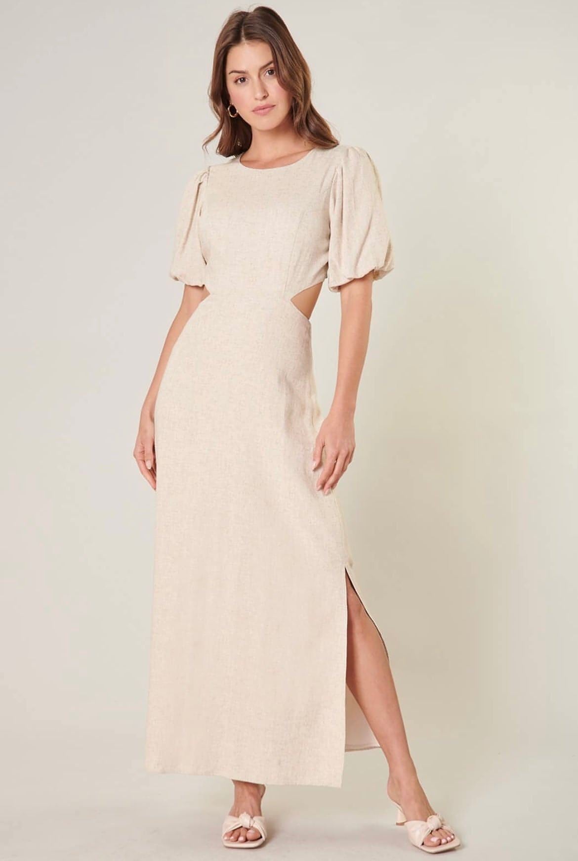 Valle Linen Cutout Dress