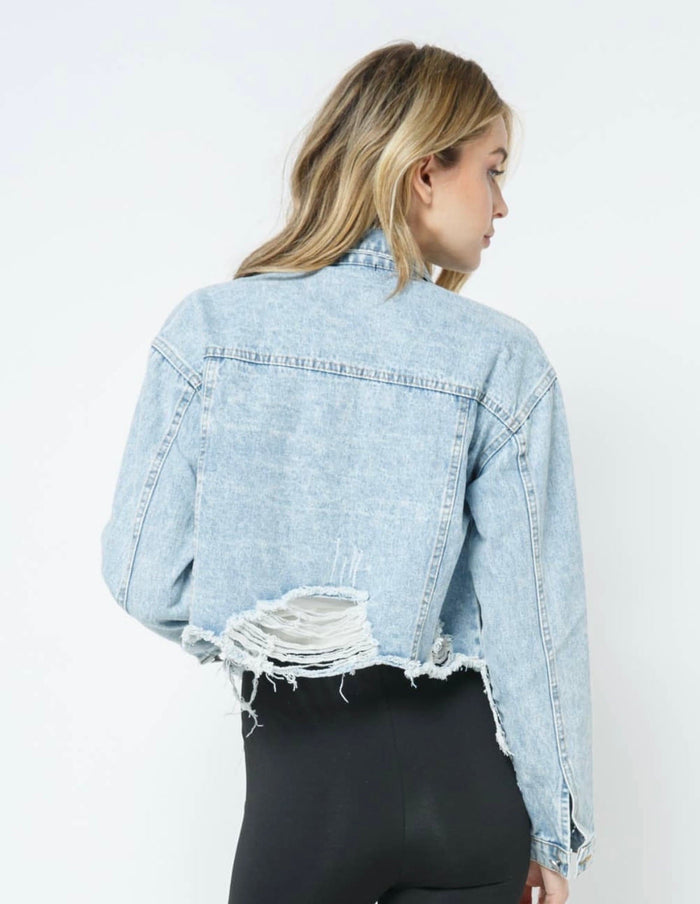 Madison Cropped Denim Jacket