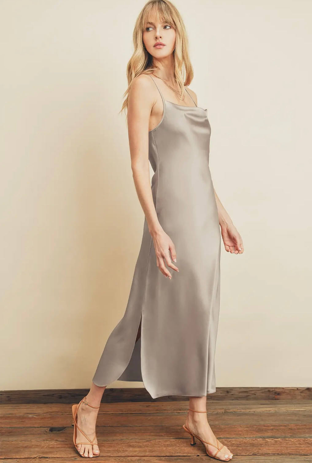Cross Back Cowl-Neck Dress