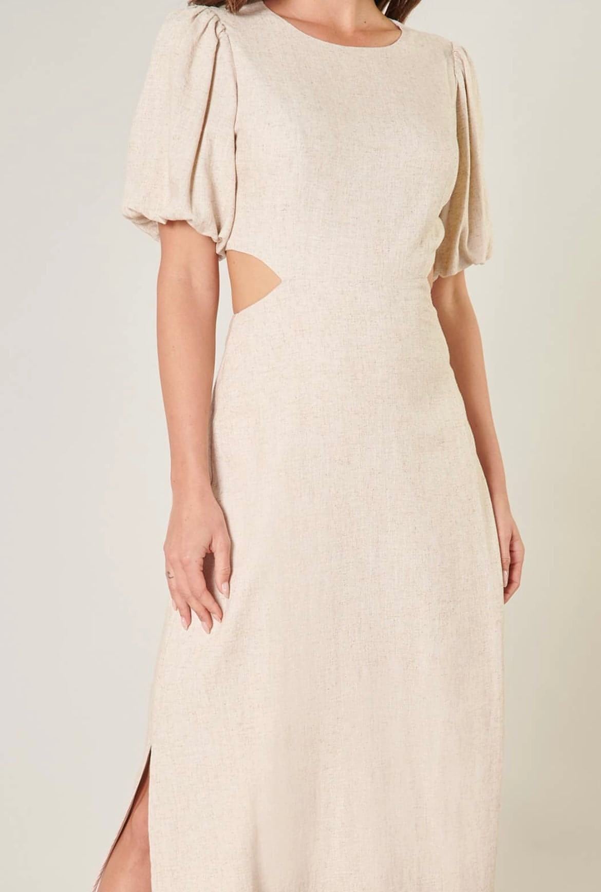 Valle Linen Cutout Dress