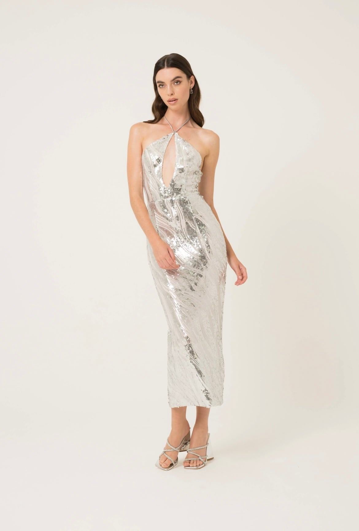 Ariel Sky + Sea Sequin Dress S